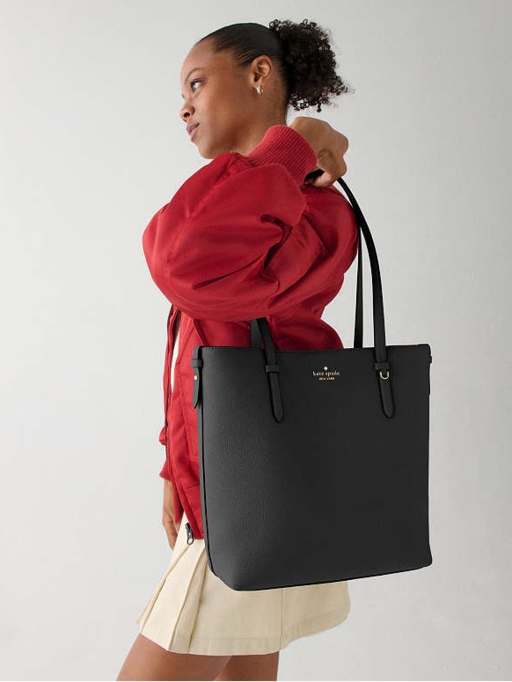 Kate Spade New York Juliette Medium Tote in black pebbled leather - Picture 2 of 12